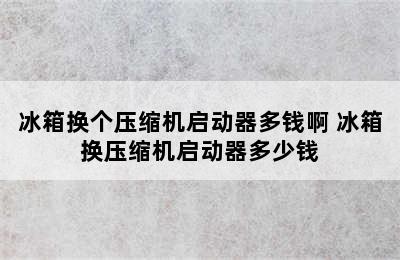 冰箱换个压缩机启动器多钱啊 冰箱换压缩机启动器多少钱